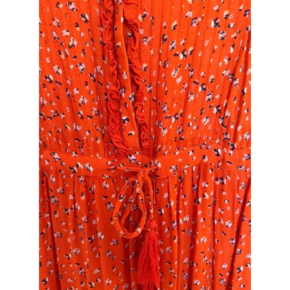 Free People Rare Feelings Red Printed Maxi Dress small