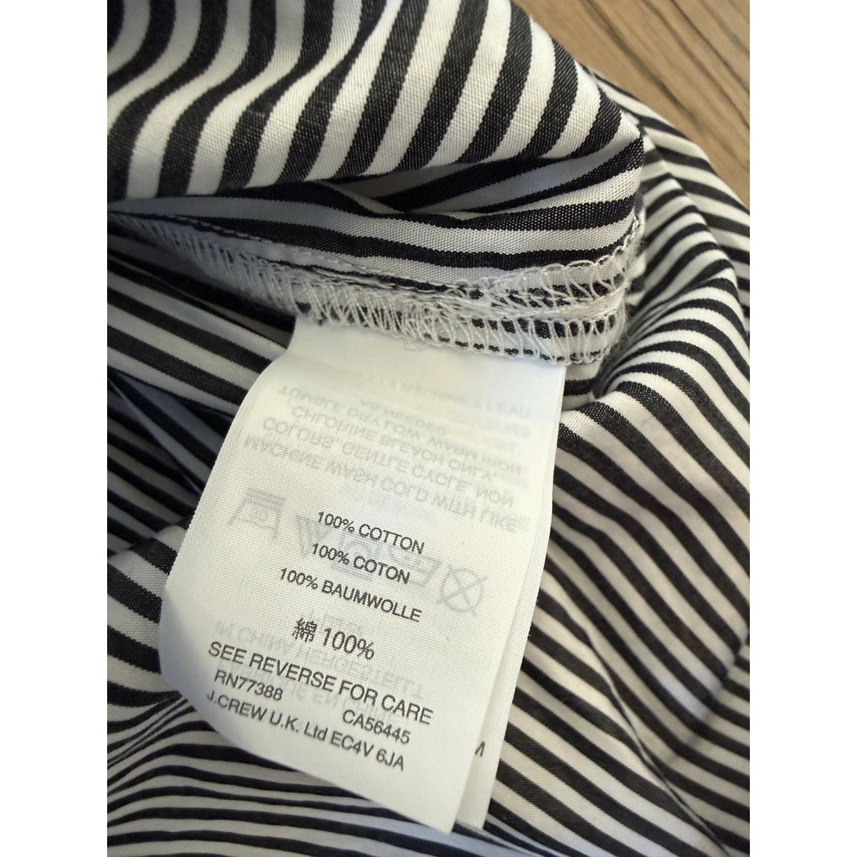 J.Crew Striped Funnel Neck Button Shoulder Top - 4P