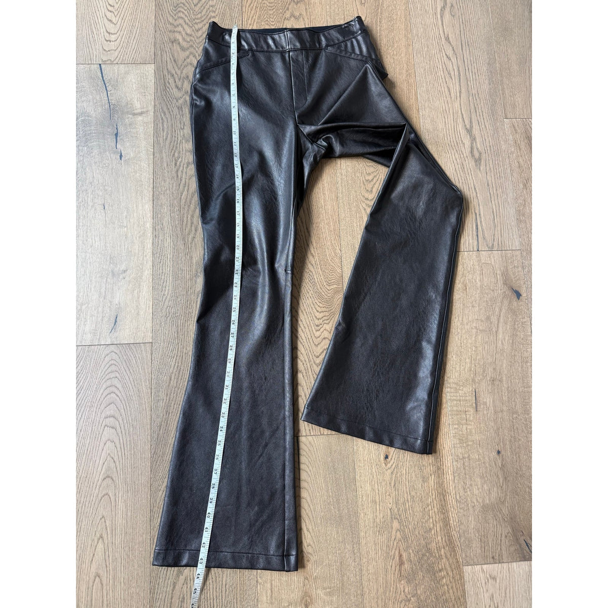 Spanx Faux Leather Flare Pants in Espresso Brown M