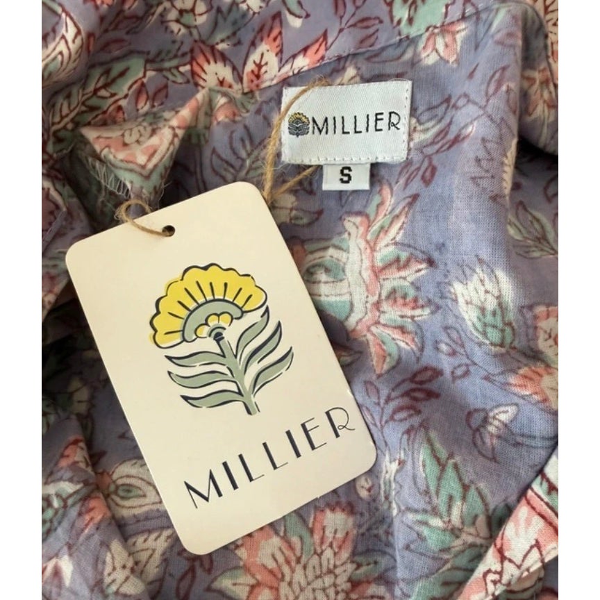 MILLIER Floral Print Button Front Maxi Shirtdress Small