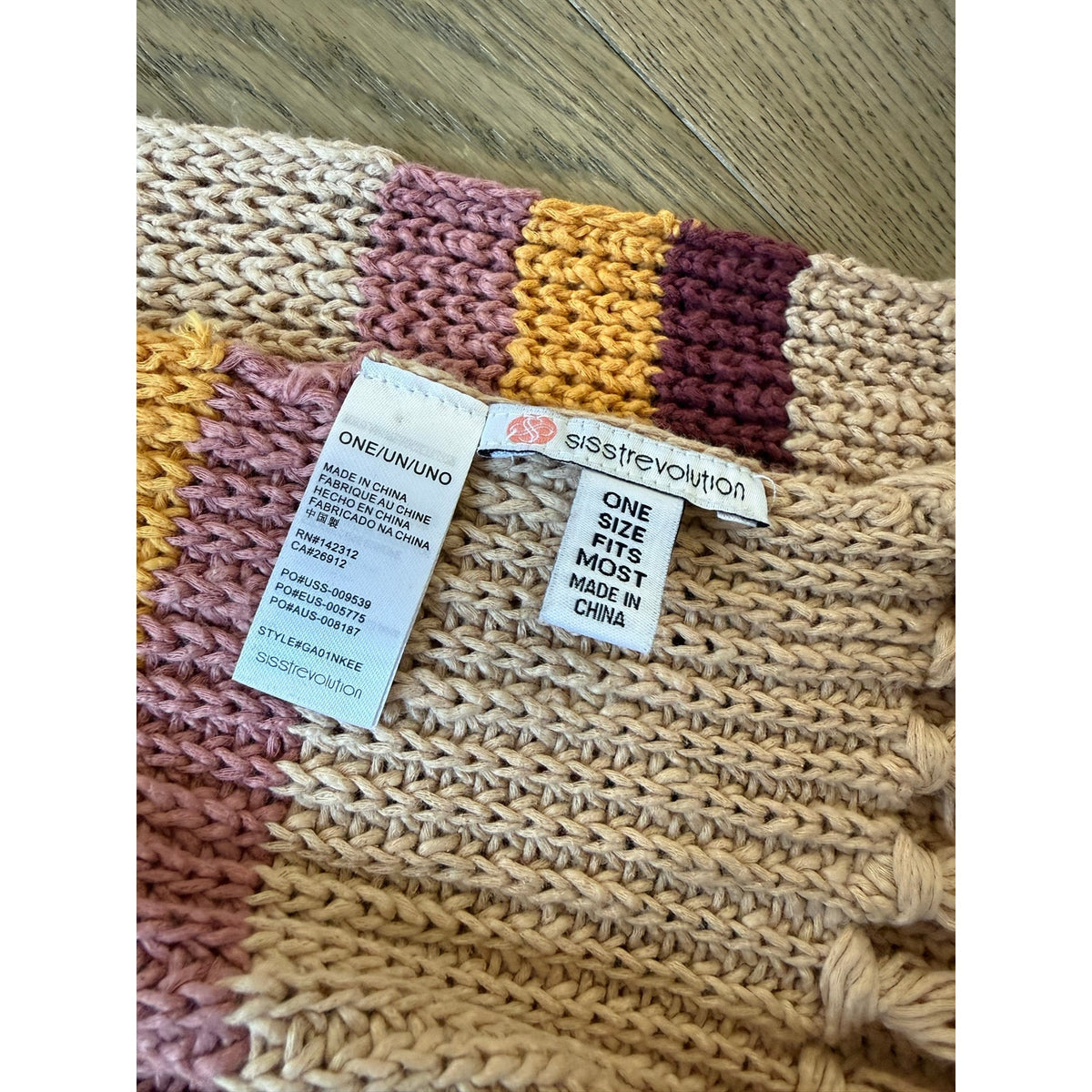 Sisstrevolution Boho Knit Beanie and Scarf Set in Earth Tones