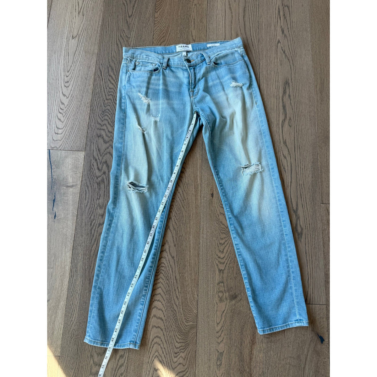 FRAME Denim Le Garcon Distressed Slim Boyfriend Jeans 28