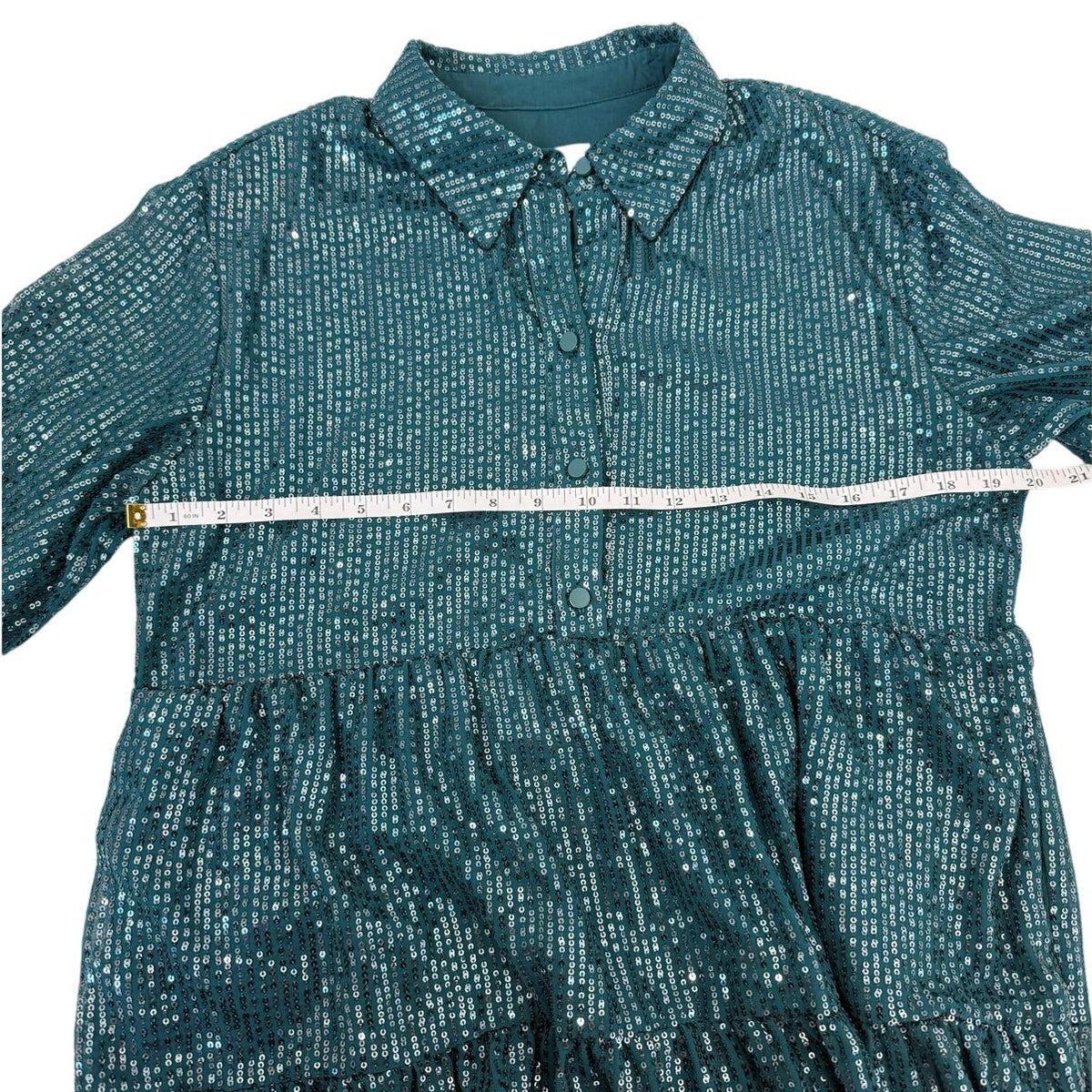 Maeve Anthropologie Bettina Sequin Mini Dress Green M