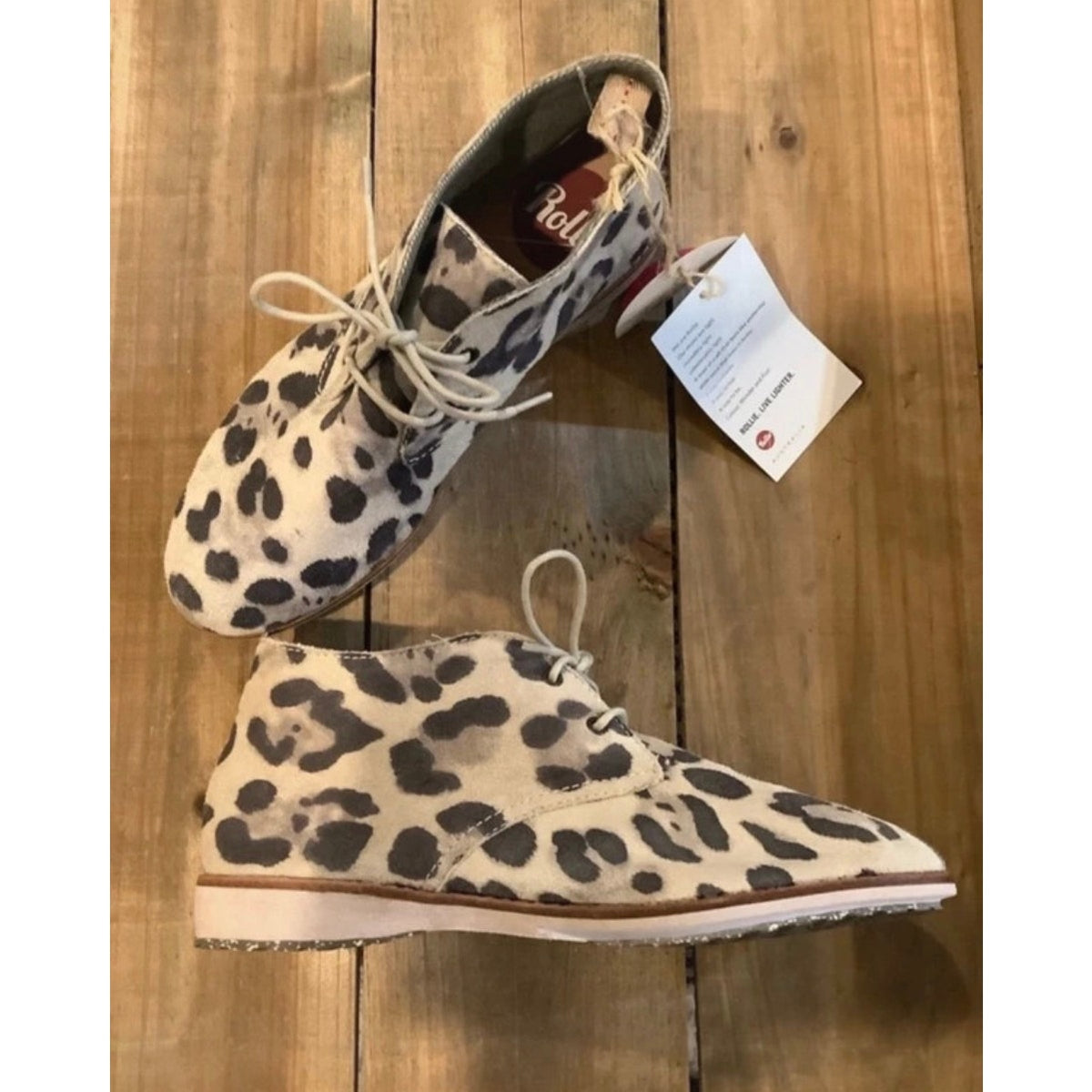Rollie Nation Derby Leopard Print Canvas Desert Boots size 6.5 – 7 (EU 37)