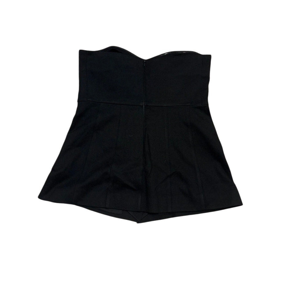 Tuckernuck Black Strapless Flap Pocket Corset Top small
