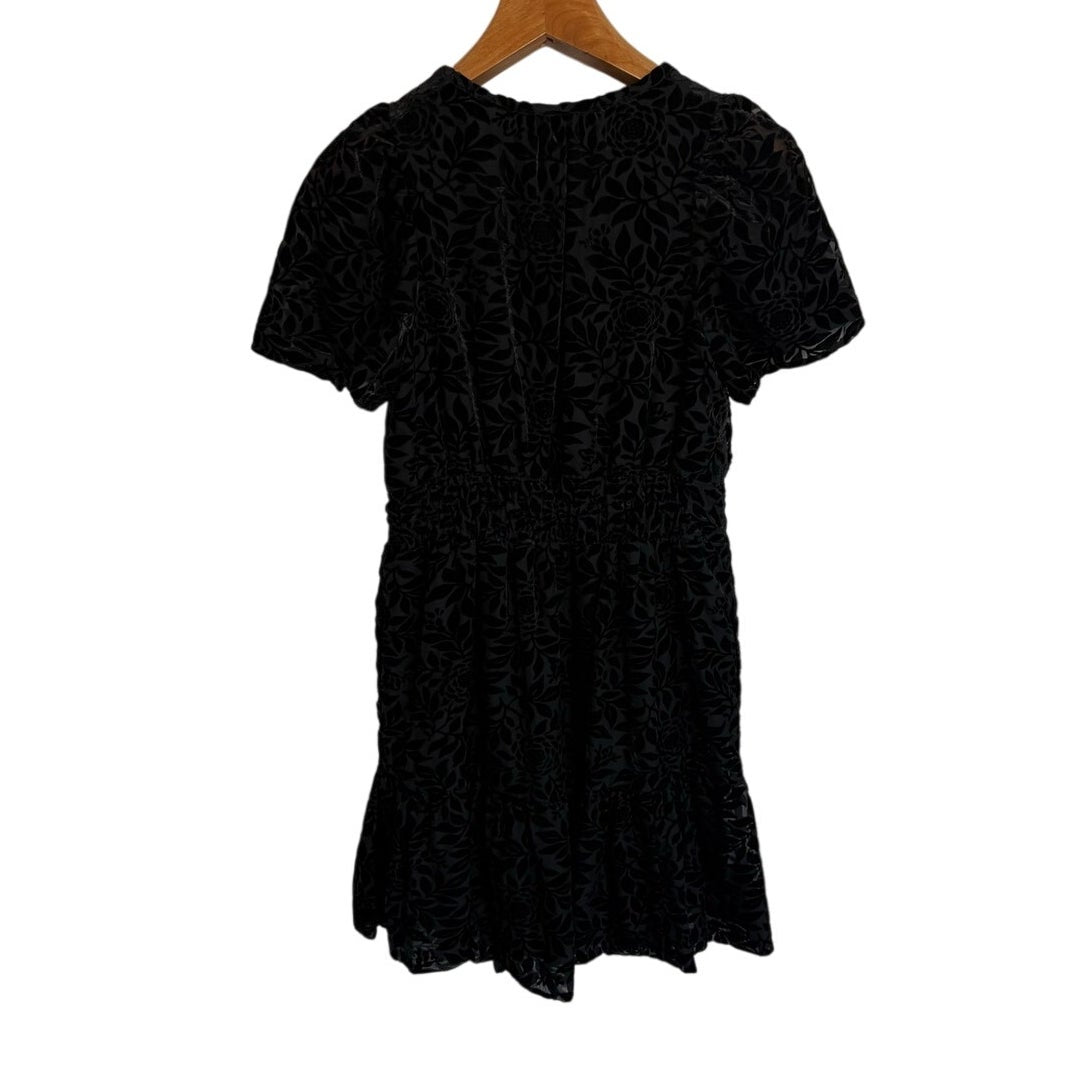 Anthropologie The Somerset Velvet Mini Dress Black Size S