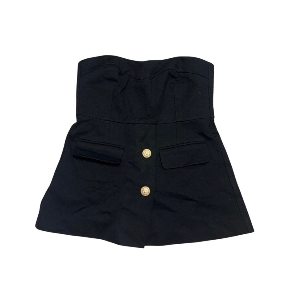 Tuckernuck Black Strapless Flap Pocket Corset Top small